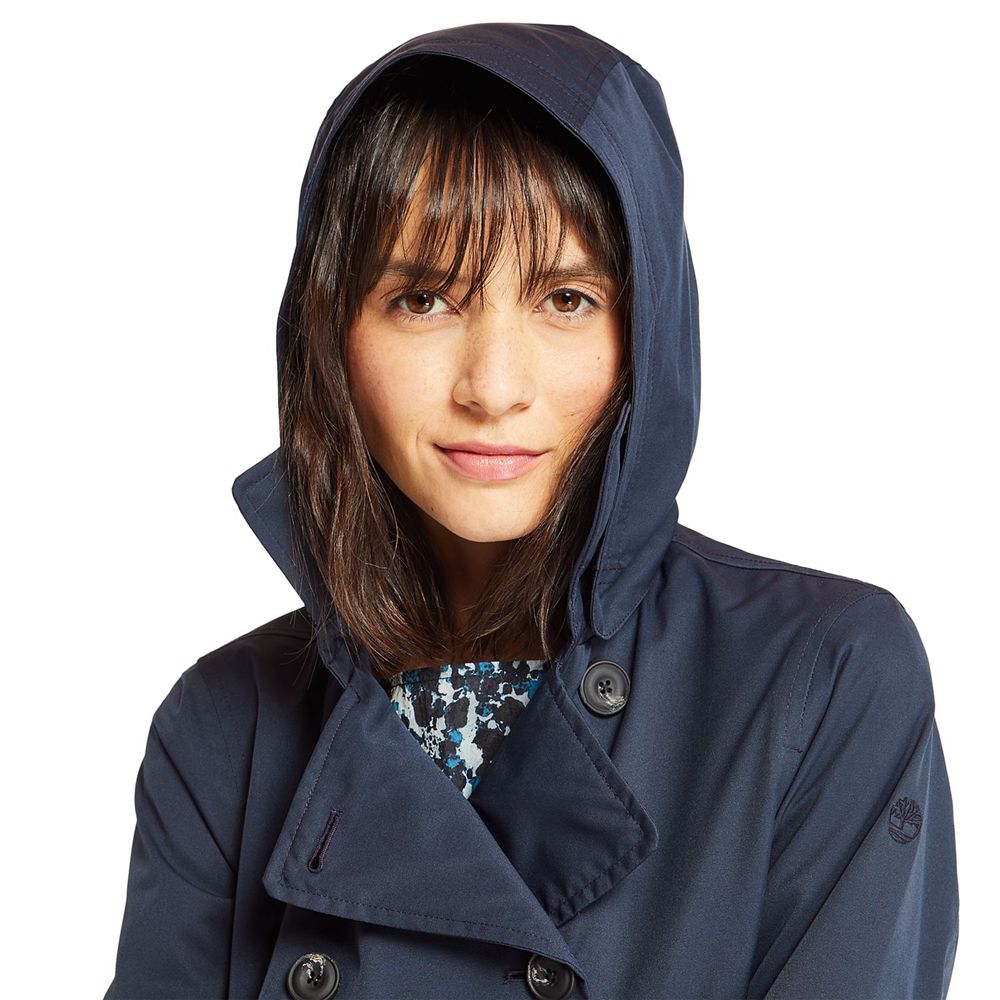 Casaco Feminino - Timberland Classic Impermeavel Trench - GBFHO8604 - Azul Marinho